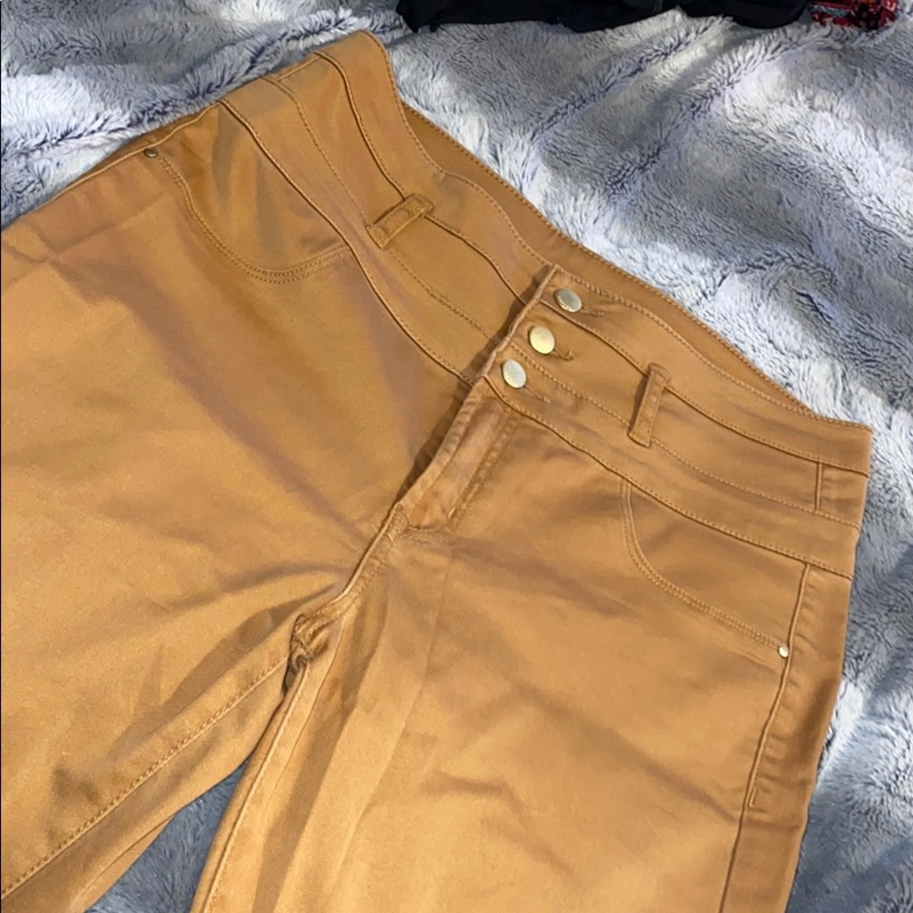 Tan high waist jeans